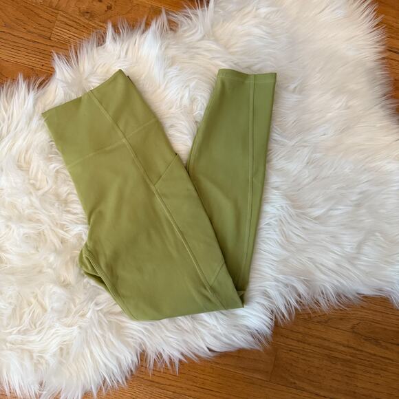 Fabletics Oasis PureLuxe High Waisted 7/8 Bright Green Leggings - Picture 2 of 5